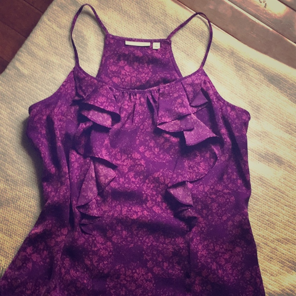 Halogen dark purple silky tank